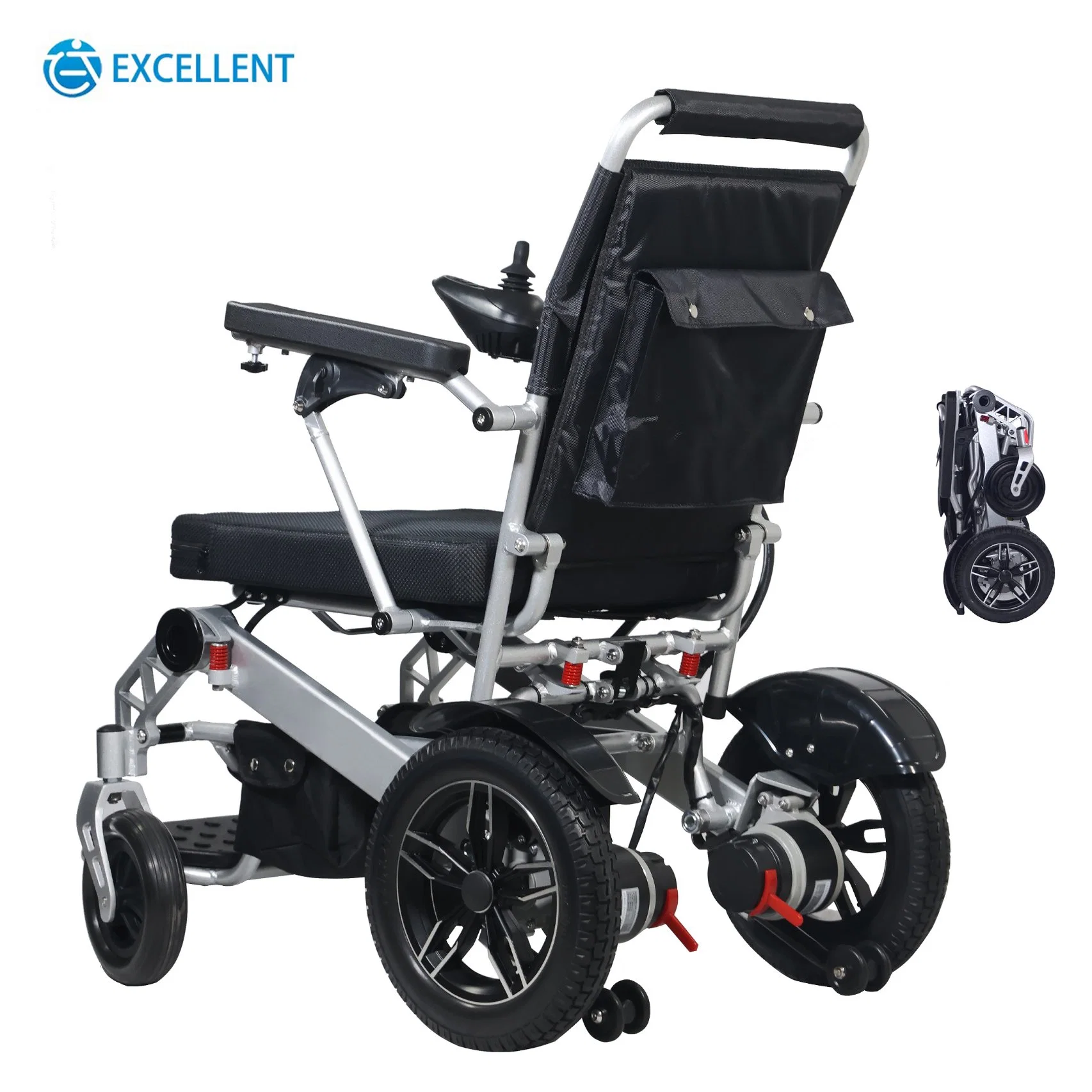 Lightweight Aluminum Alloy Transport Electric Power Wheelchairs with 15km Cruising Range