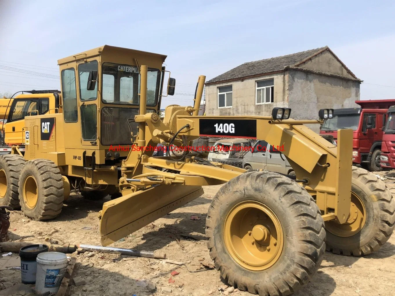 Second-Hand Caterpillar Road Grader 140h/140g/140K/14G/16g Motor Grader with Ripper