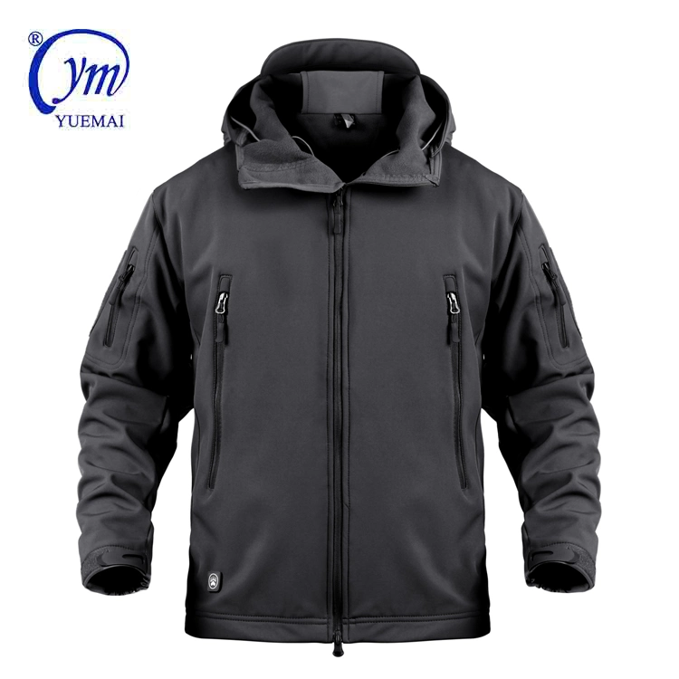 Black Men Military Army Tactical Waterproof Breathable Comfortable Winter Warm Softshell Police Outdoor Jacket