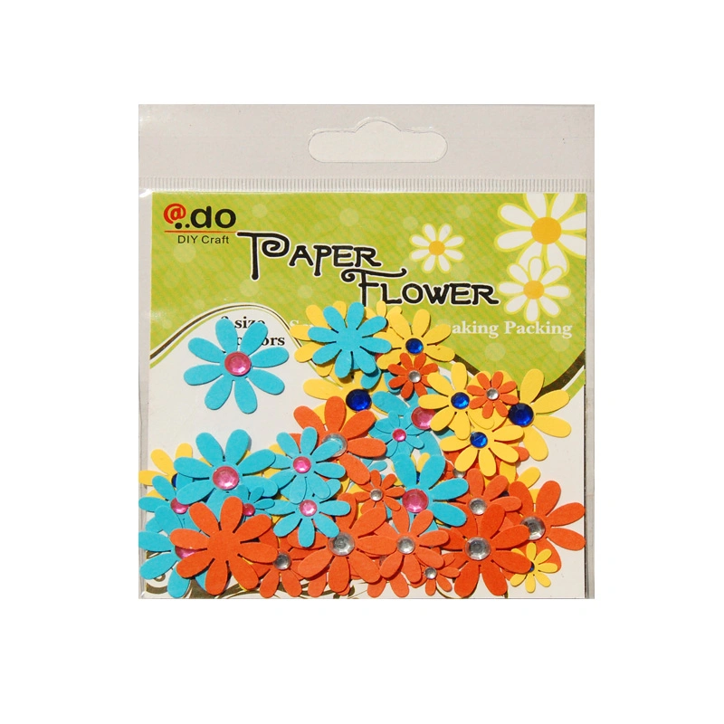 Paper Flower Wih Gems Assorted Bag for Card Making (F2-3-9)