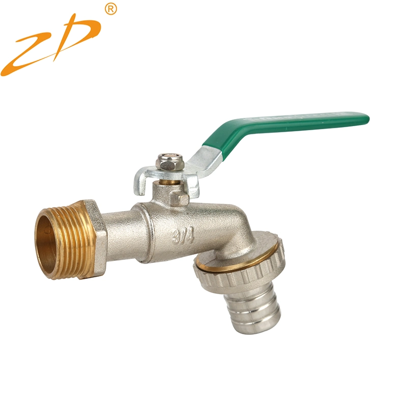 Chinese Manufacturer Garden Hose Tap Pn20 Thread Brass Ball Bibcock with Nozzle