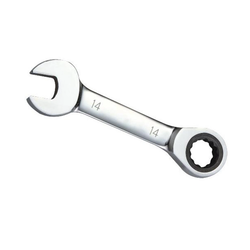 Extra Short 72-Tooth CRV Multifunctional Mirror Ratchet Semi-Automatic Fast Labor-Saving Wrench