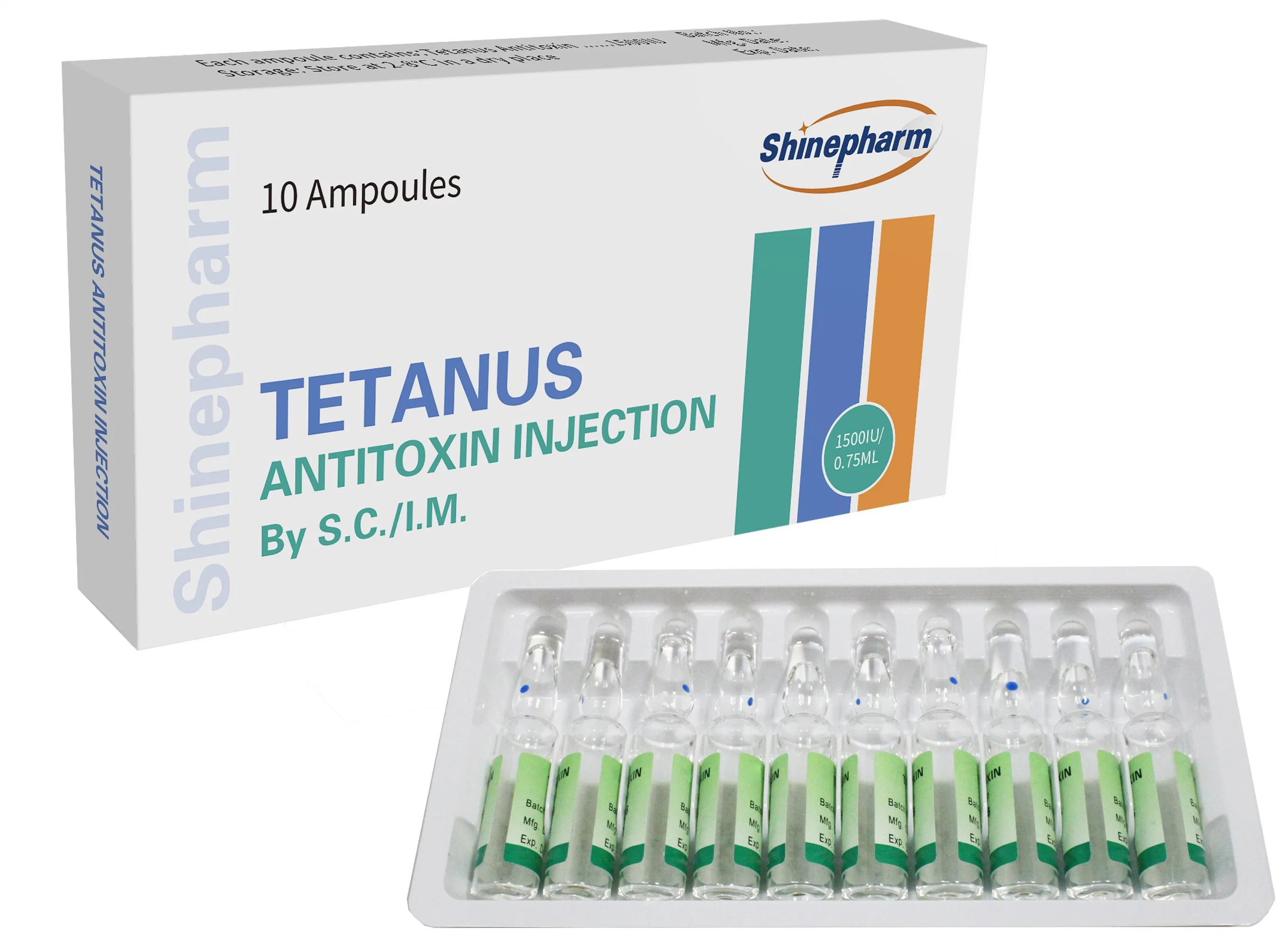 Tetanus Antitoxin Injection 1500iu/0.75ml Finished Medicine with GMP