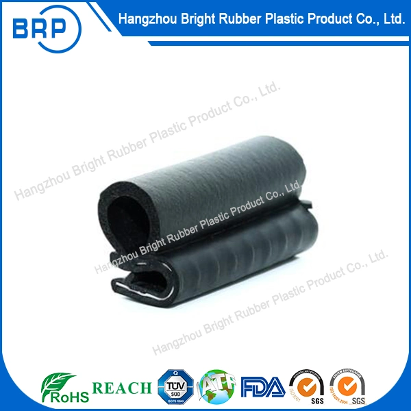 Dual Durometer Sponge and Solid Rubber Extrusions Seal Strip with Metal Insert