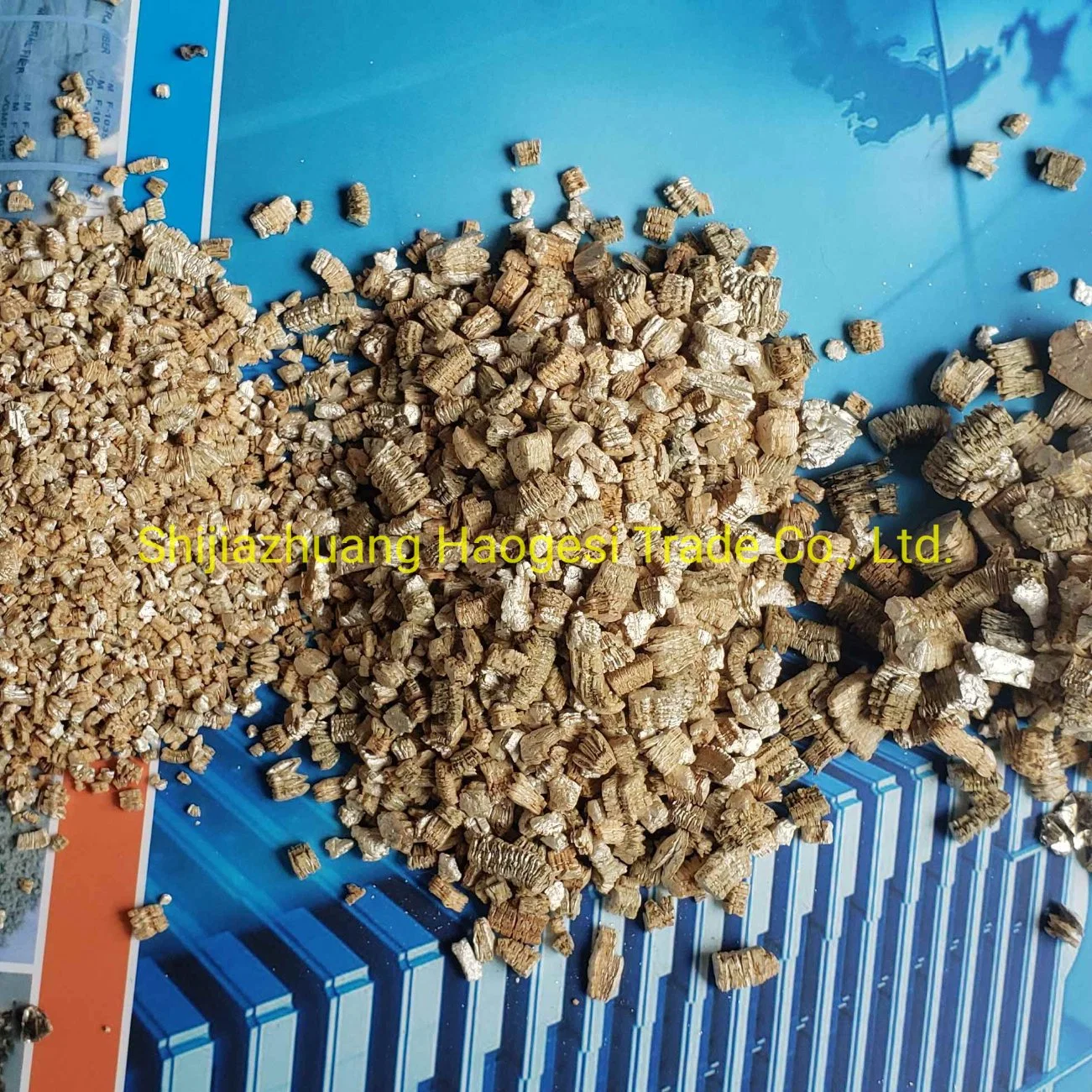 Agricultura jardinería utiliza vermiculita de oro de plata de aislamiento térmico la Vermiculita expandida 5-10mm