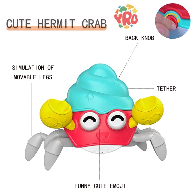 Cute Design Drawstring Hermit Crab Shower Bathing Toys Kids Swimming Bathroom Set Toddlers Crab Bath Toy Children Bath Toys