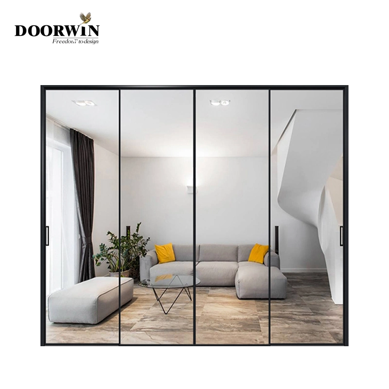 European Good Soundproof Heat Insulation Air Tightness Narrow Frame Slim Line Aluminum Sliding Glass Door