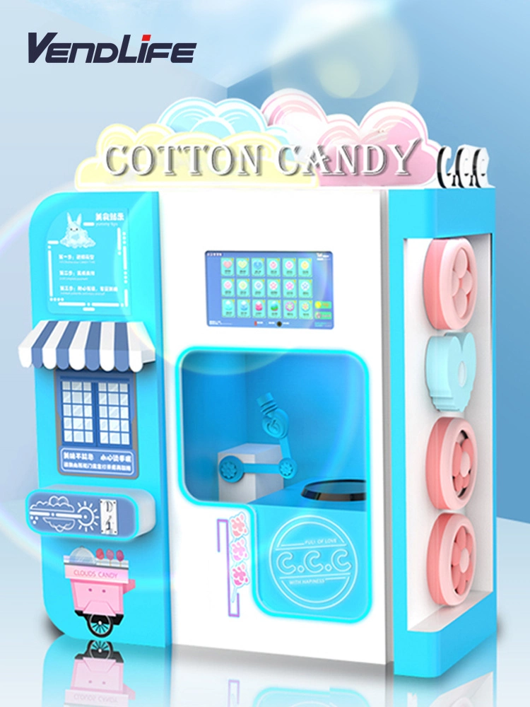 La máquina expendedora de caramelos de algodón Vendlife puede producir varios tipos de El malvavisco