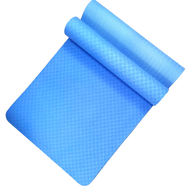 Wholesale Yoga Mats Custom Customize Gym Blue Fitnesss Anti-Slip Washable Pilates Yoga Mat Standard Yoga TPE Mat Roll Size