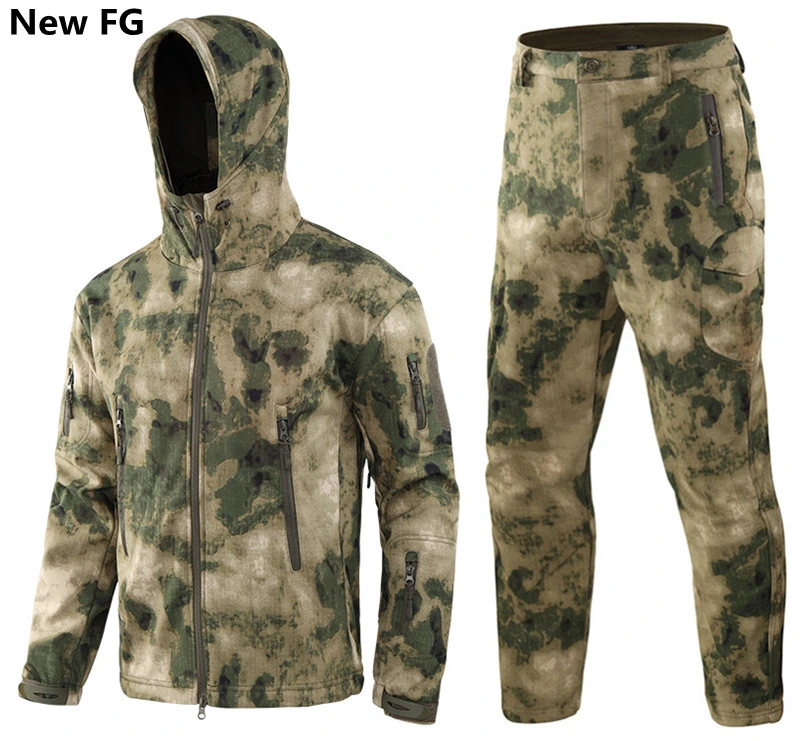 Nouveau FG Camo Softshell uniforme extérieur Camping randonnée pédestre imperméable tactique Veste et pantalon combinaison de chasse