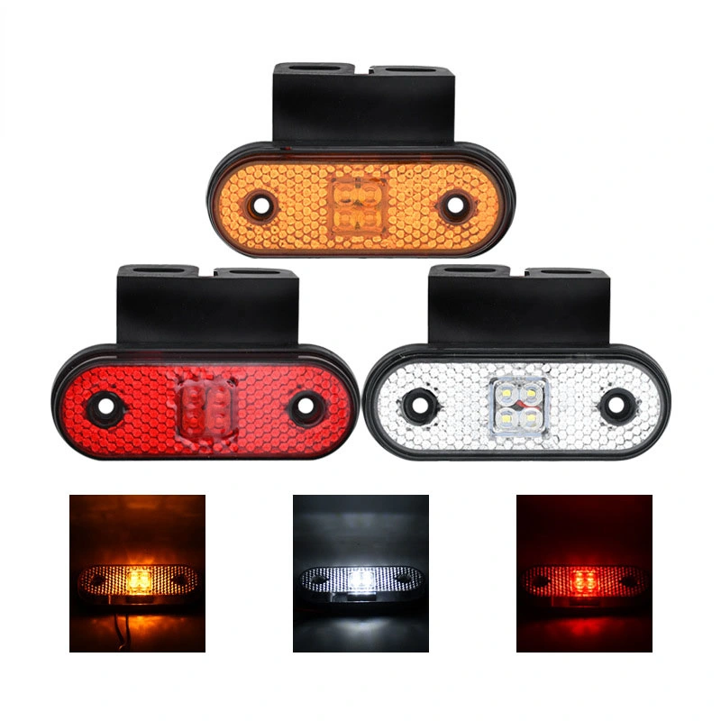 12V 24V Trucks LED Trailers SUV Side Warning Light Tail Light 4 LEDs Turn Signal Brake Lamp