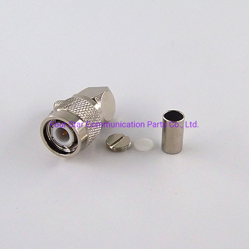 Antenna Rg58 Cable Wire Electrical Waterproof TNC Plug Male Crimp Right Angle RF Coaxial Connector