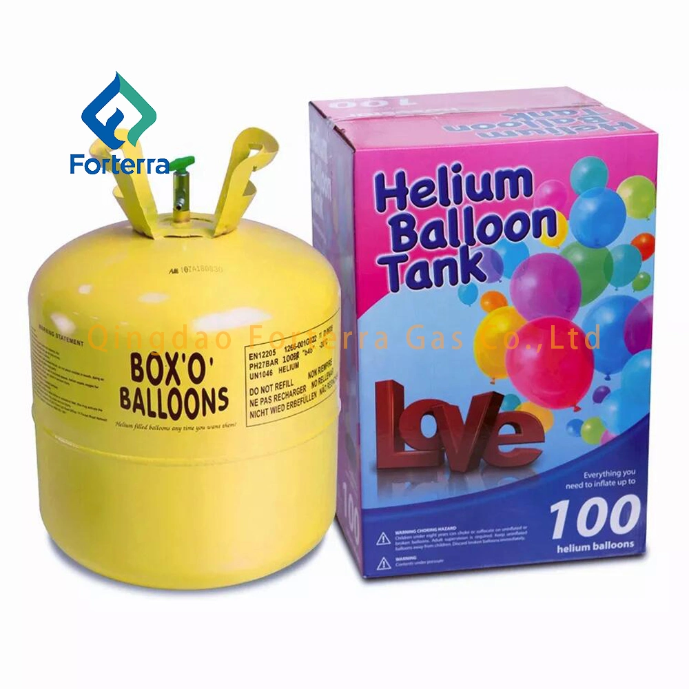 Venta caliente 7.1L desechables de tanques de vacío del cilindro de gas helio para globos, cilindro de gas de helio globos