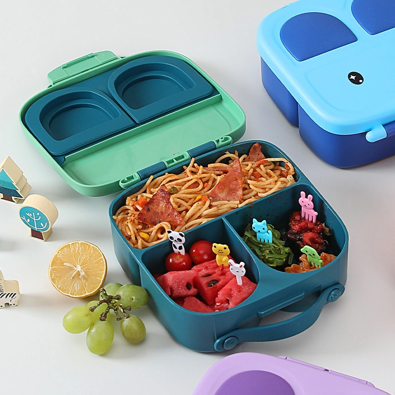 Schule Kinder Kinder Tragbar Einstellbare Kunststoff Bento Box Mikrowelle Sicher Lunchbox Food Storage Behälter mit Griff