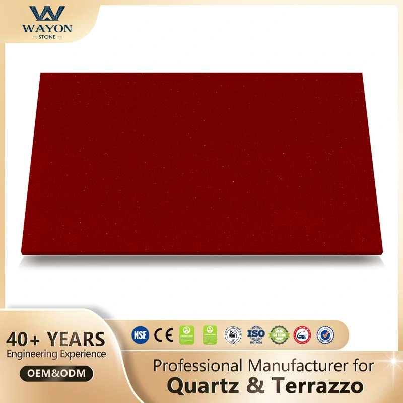 Quality Artificial Quartz Red Crystal Quartz Slab Granite Look Marble for Kitchen Countertops Bathroom Countertops and Quartz Countertops.