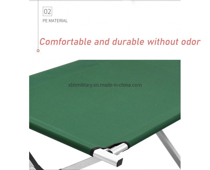 Factory Custom Outdoor Military Style Trip Folding Portable Camping Single Bed