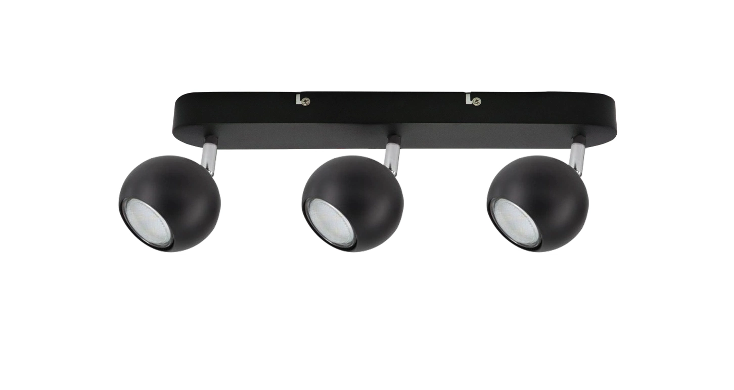 Como brilhante preto e branco de metal GU10 Luz de parede ajustável Round Luminária de teto para Home Hotel Luz interna direcionável