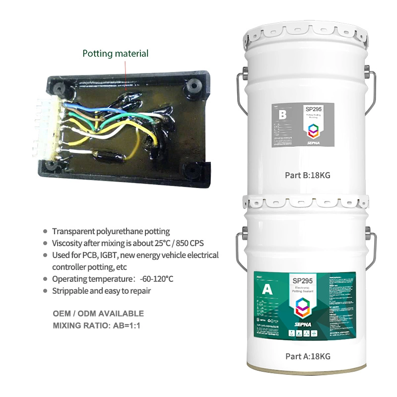 Two Component Transparent Waterproof IP68 Dielectric Insulating Liquid PU Potting for Electronics PCB LED