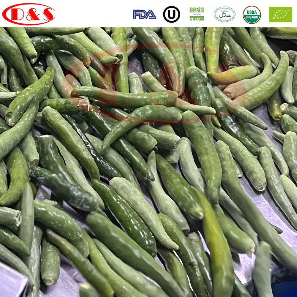 Qingdao Professional Chili Factory Supply IQF Hot Pepper/Frozen Chili/Jinta Chili