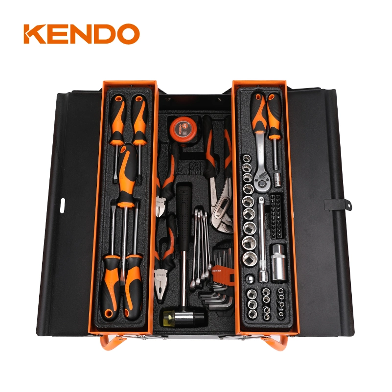 Kendo 70PC 3 Tray Cantilever Tool Chest Set Ideal to Use in Engineering Workshop or Garage