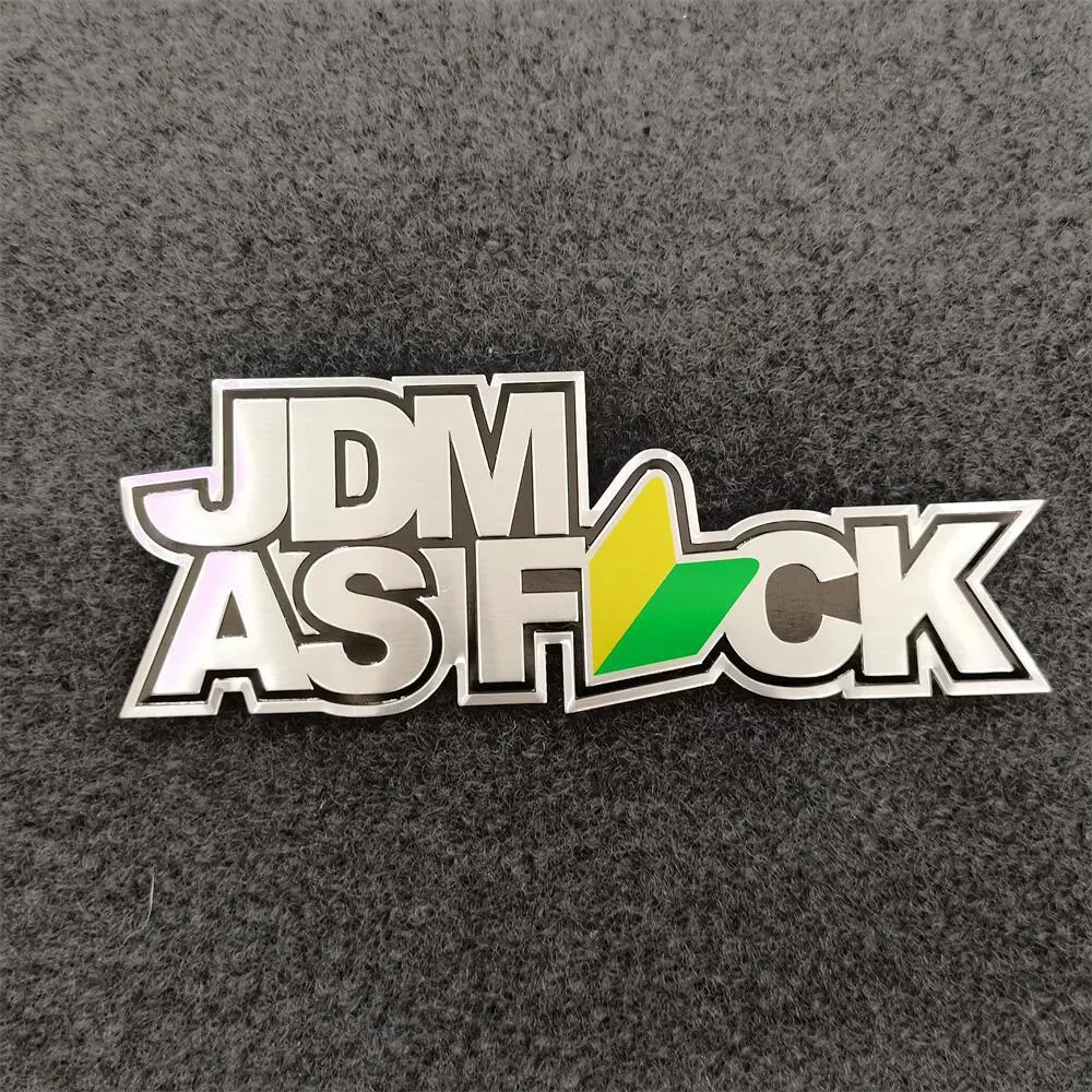 Jdm as F*Ck Modified Car Culture Three-Dimensional Metal Rear Sticker Cross-Border Hot Spot Wholesale