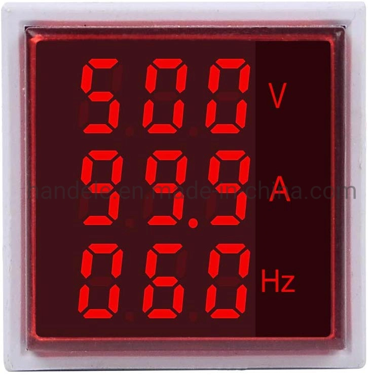 Square Panel LED Digital Tube Voltage Meter Three Display Indicator