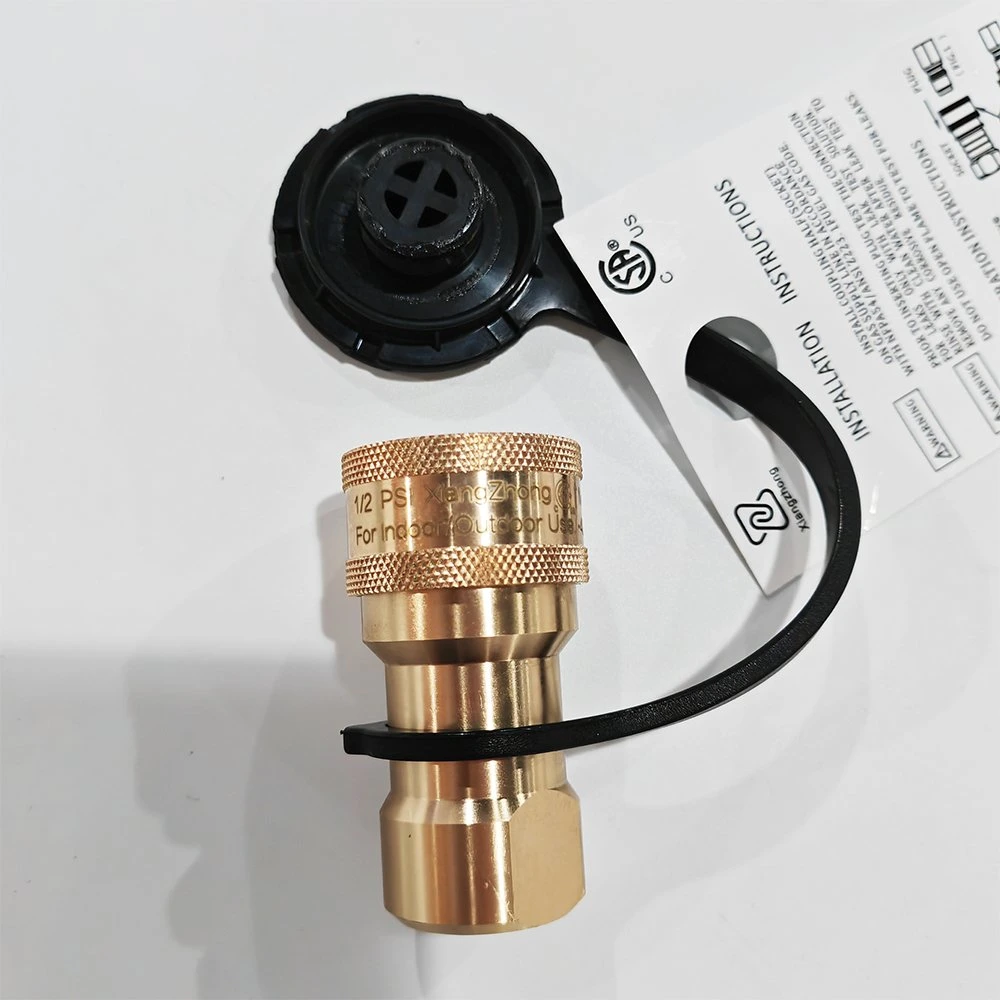 Brass Natural Gas Quick Connector Fittings for LPG 1/2" Hose