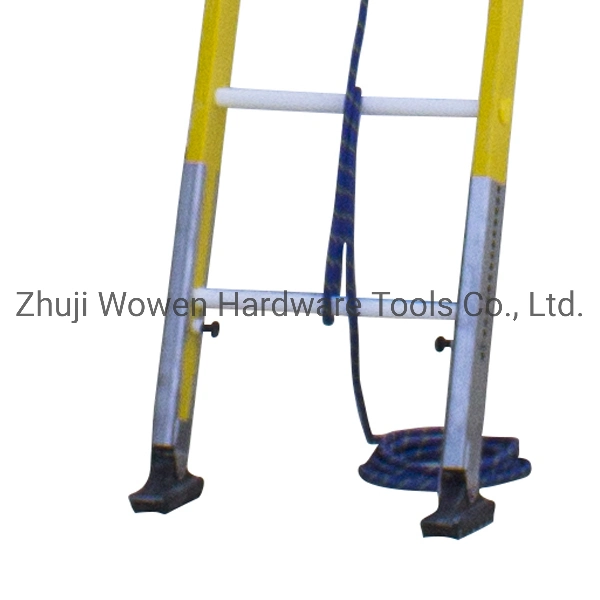 Fiebrglass Safety Extension Step Ladder with Side Supporting Pole and Life Saving Rope