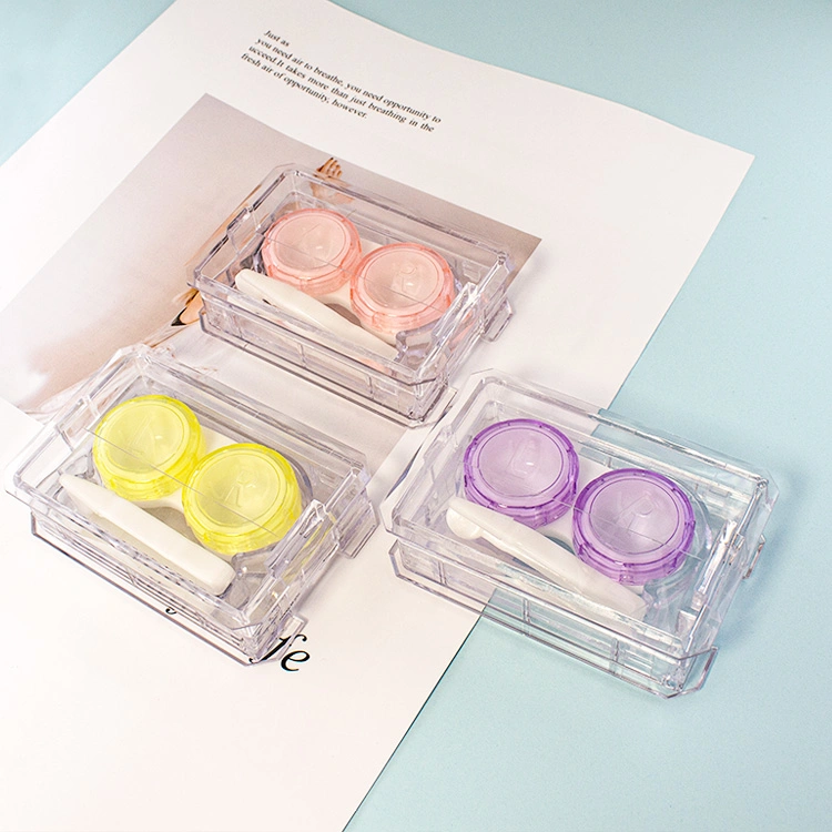 Caja de lentes de contacto de Fashion Square. Caja de lentes de contacto transparente Con extracción