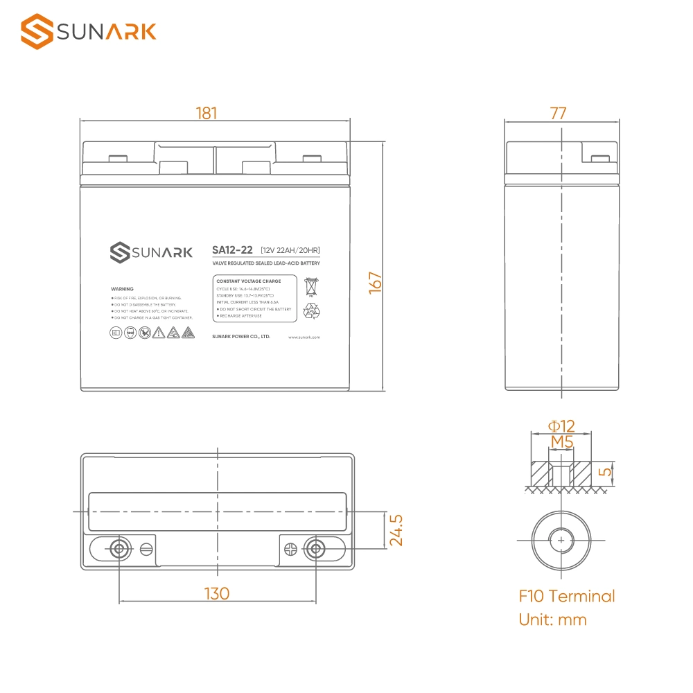 5 ans de garantie batterie plomb-acide 12V 10Ah de l'aga 22ah 20 Ah Batteries pour onduleur