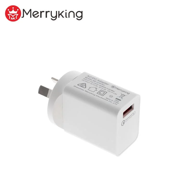 Merryking Factory Quick Charge QC3.0 18W USB Wall Charger with Au Plug