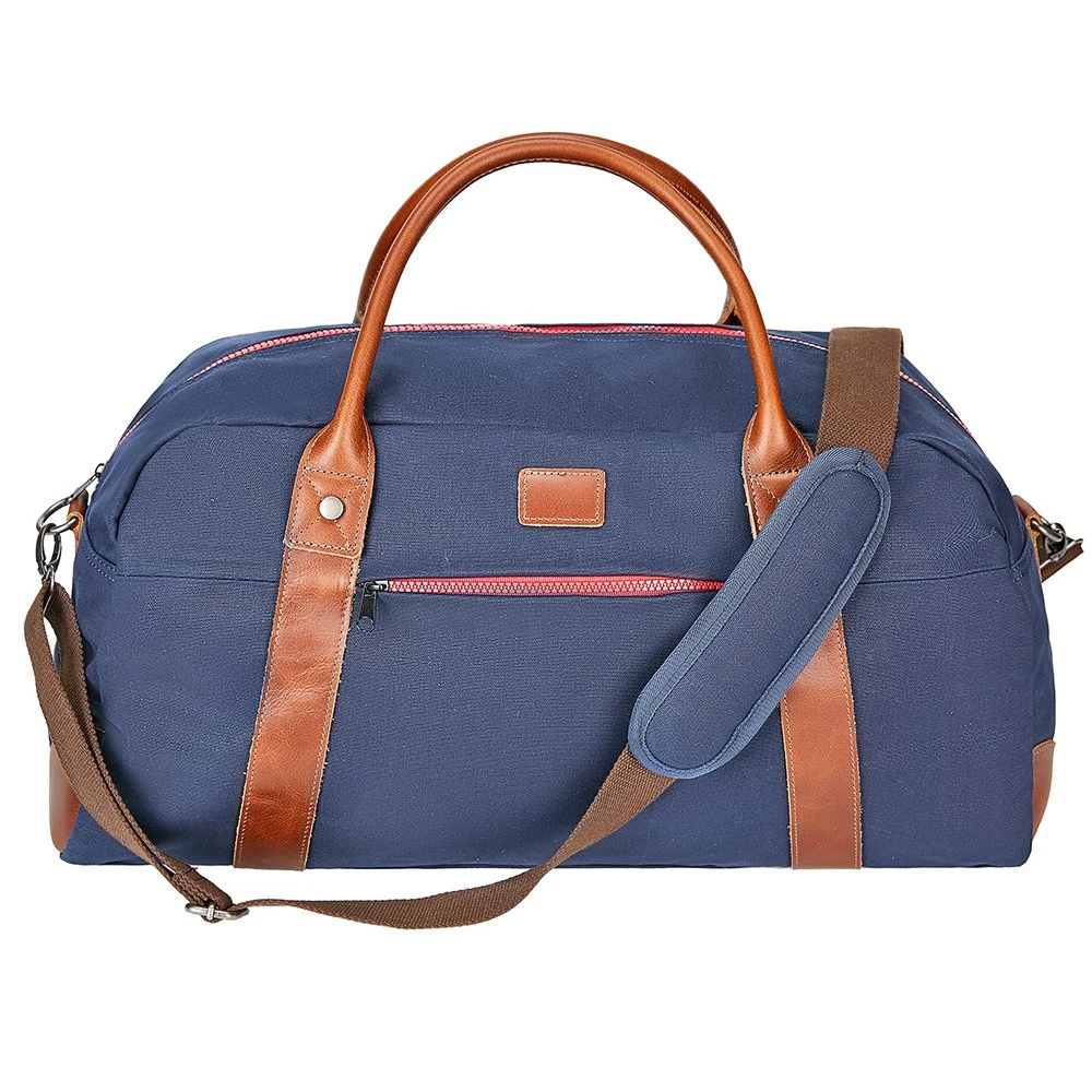 Cotton Canvas Overnighter Duffel Handbag Factory Guangzhou Women and Men Gym Duffle Sport Bag with Genuine Leather (RS-1917110) Price 10% off