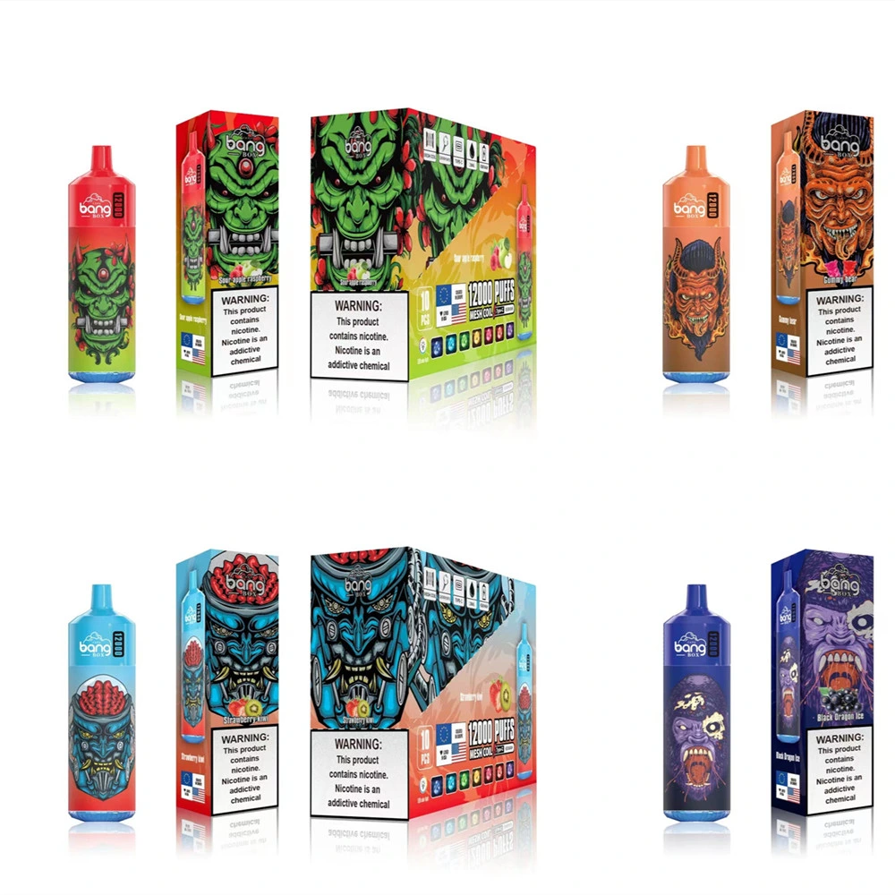 Logotipo personalizado Bang Box King 12K Disposable Ecigarros Pods dispositivo 18mL Pods recargado vs Elf Box Randm Tornado 10K Hits Manguitos de bobina de malla reciclables 12000puff