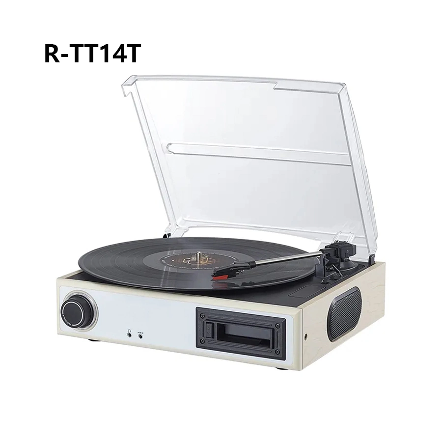 Turntable Player with Cassette Aux in Headphonejack Wooden Case Vinyl Record Players