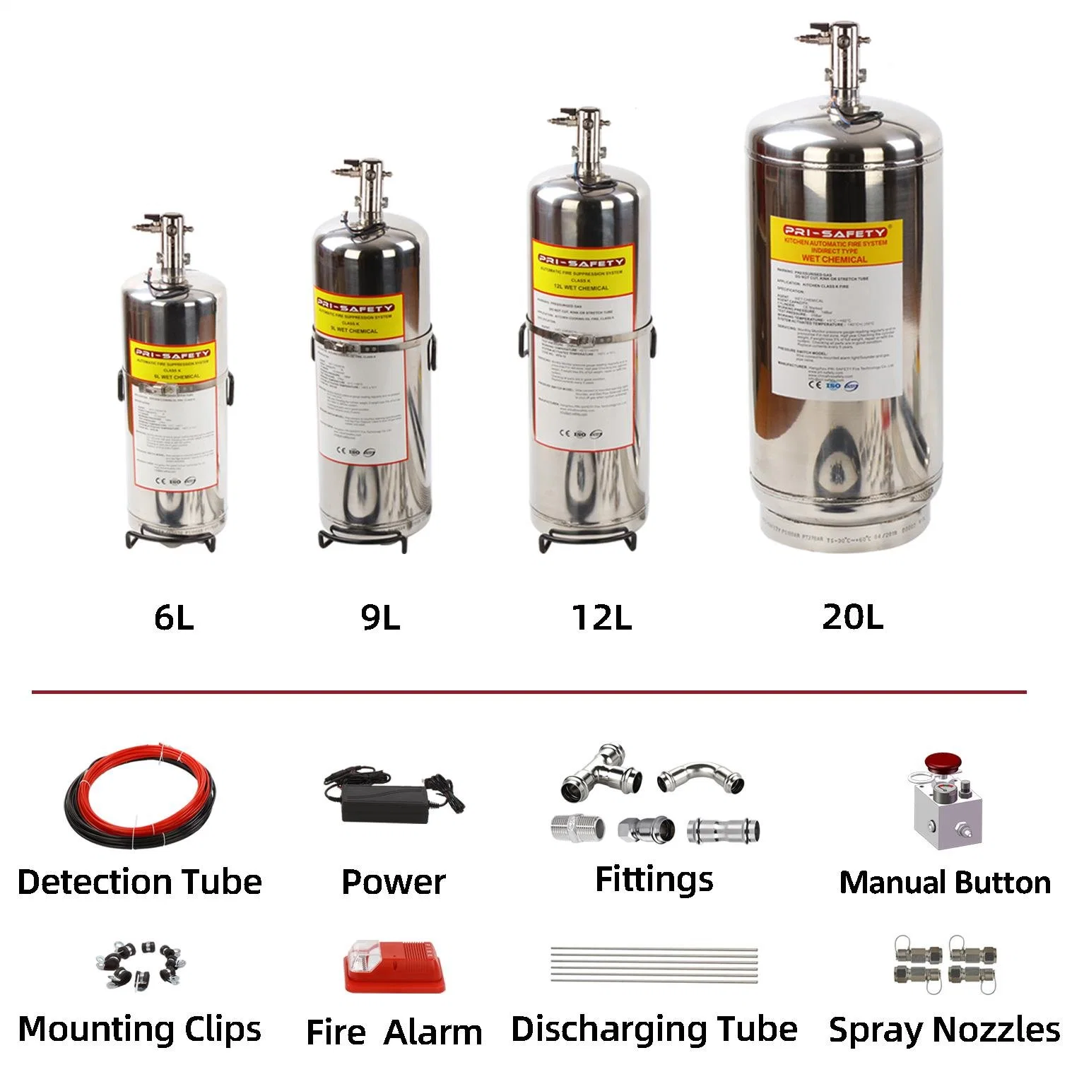 12L Wet Chemical Kitchen Fire Suppression and Ventilation System