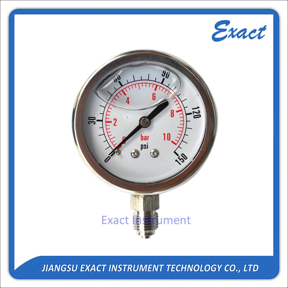2, 3, 4 Inch Dial Liquid Filled 304 316 Stainless Steel Pressure Gauge, Against Vibration