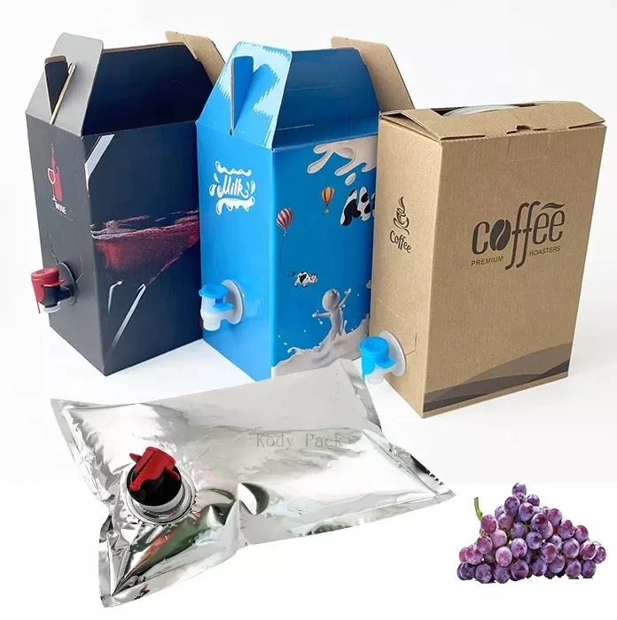 Custom1l 2L 3L 5L 10L 20L 22L 25L 50L 220L Bag in Box Packaging Spout Juice Water Wine Disposable Coffee Dispenser