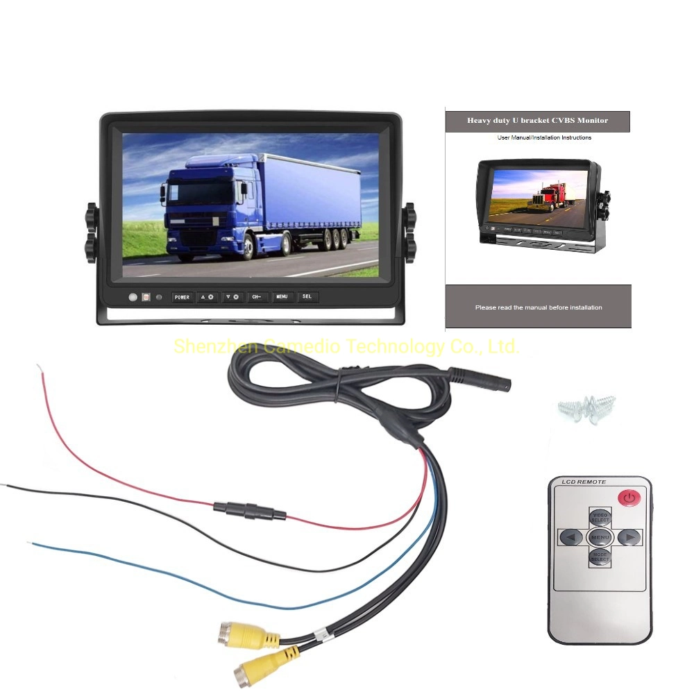 1024X600 7inch AHD IPS Auto Monitor Rear View Monitor Unterstützung 1080p AHD-Kamera mit 2 x 4pin Videoeingang