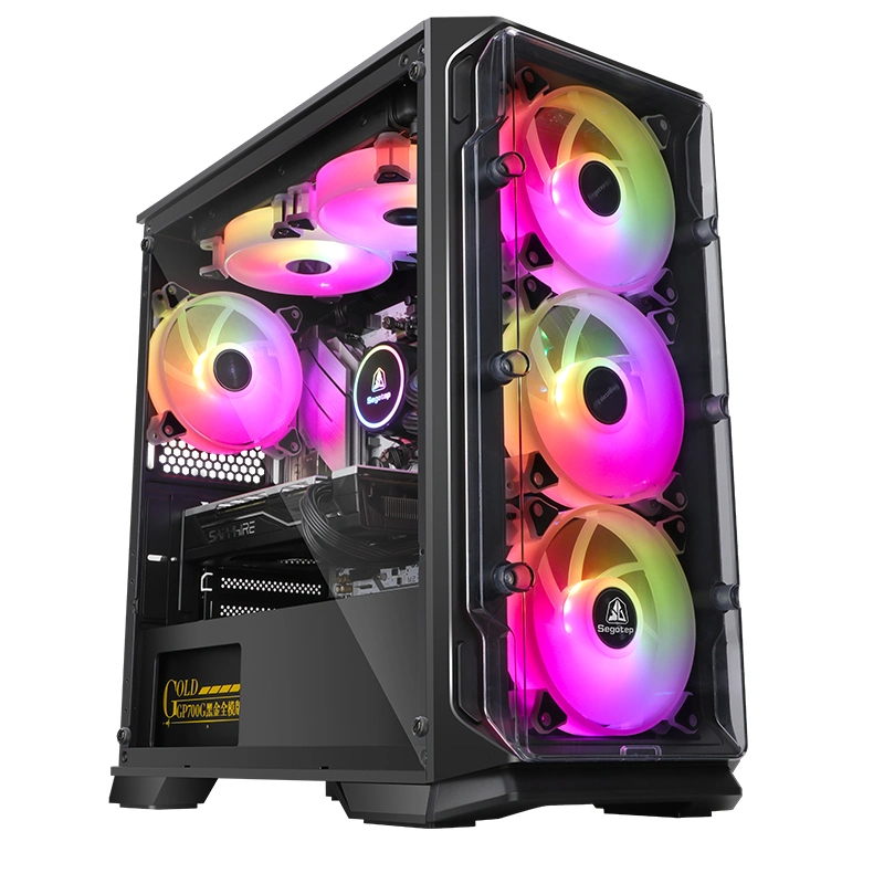 Mallette de PC de jeu mATX micro avec ventilateurs avant de 240 mm, panneau latéral et avant en acrylique, port d'E/S USB 3.0, filtre anti-poussière de l'aimant, 0,6 mm de cc, boîtier de bureau