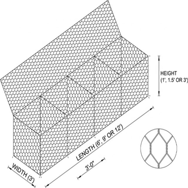 PVC Coated Construction Hexagonal Gabion Box Uesd Protect Water and Soil Protection