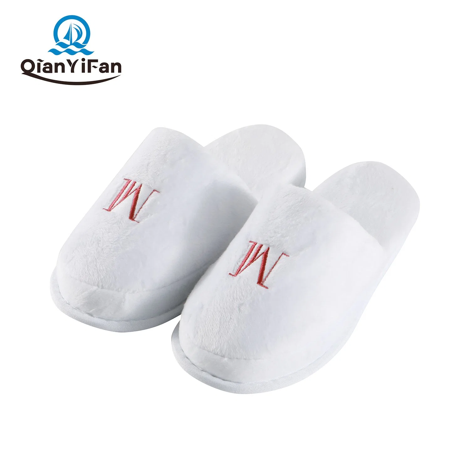 Wholesale Closed Toe Coral Fleece Customized Logo Luxury Hotel Bedroom Guest Slipper Disposable Hotel Slippers