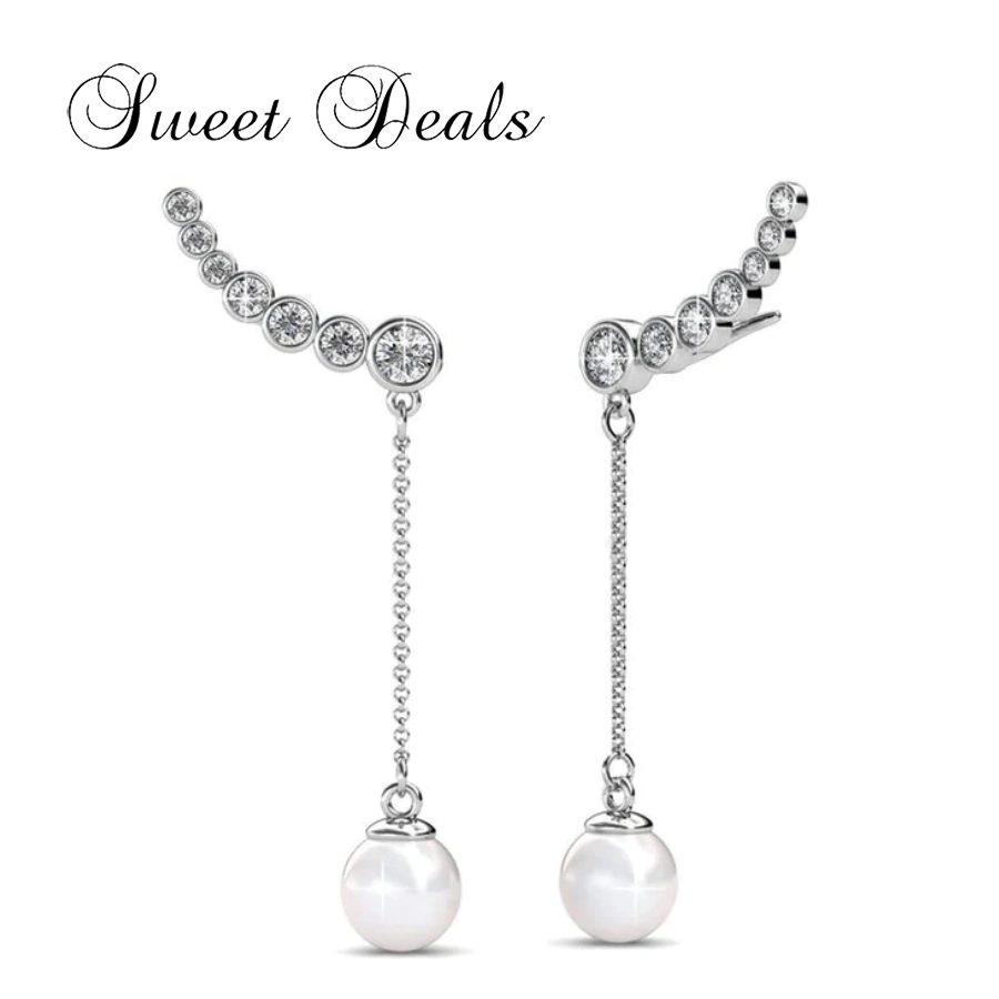 Gold Plated Pearl Zircon Earrings Mother's Day Gift Fashion Earrings Jewelry