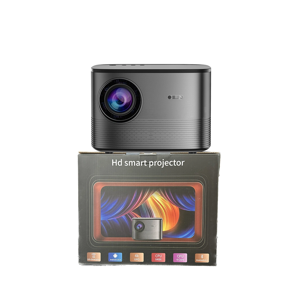 HD MID-Size Portable LCD Projector 350 ANSI Lumen Android 10 Home Theater 2GB+8GB Smart Wireless Miracast