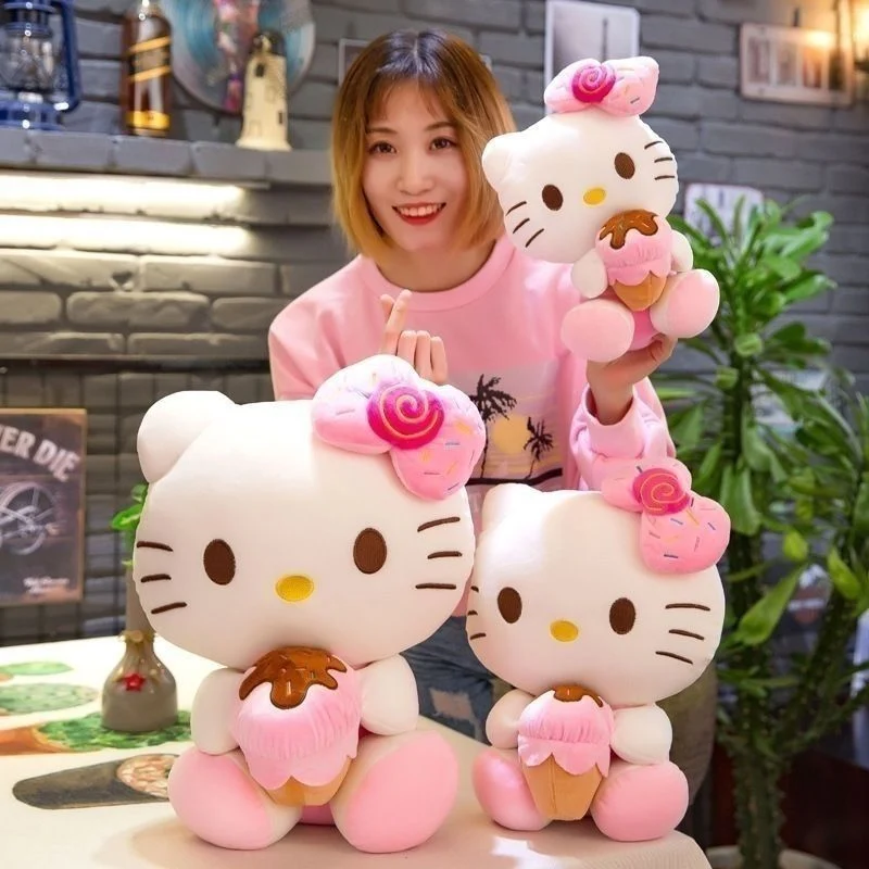 Creme de gelo macio kawaii Hello Kitty Stuffed Plush Toys