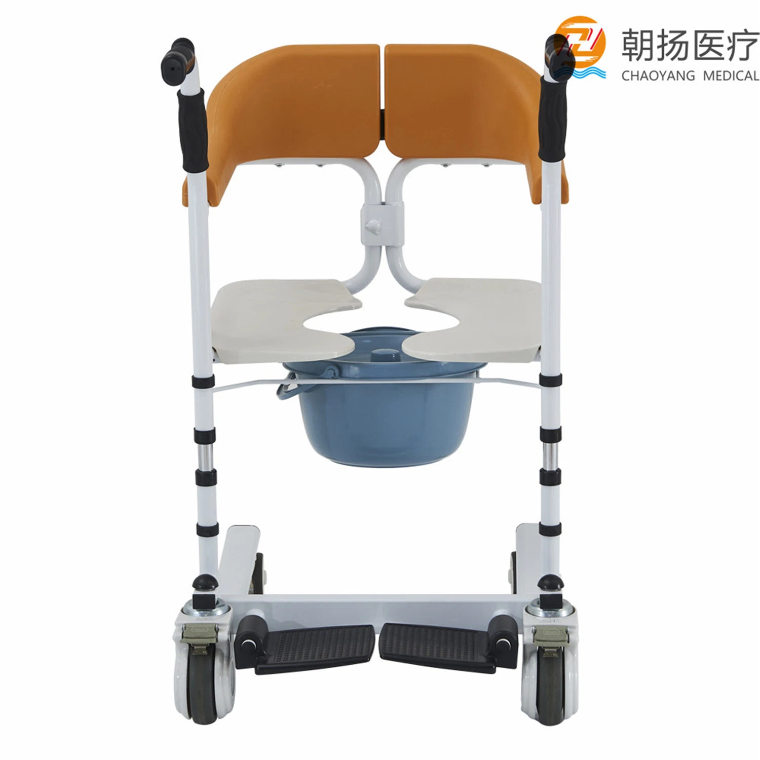 Hospital Disabled Nursing Adjustable Transfer Wheelchair Toilet Bath Commode Chair