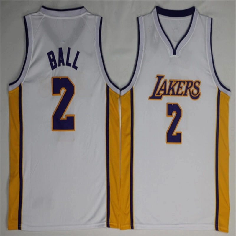 Barato la Lakers Ball López Johnson Rondo Camisetas de baloncesto cosidas