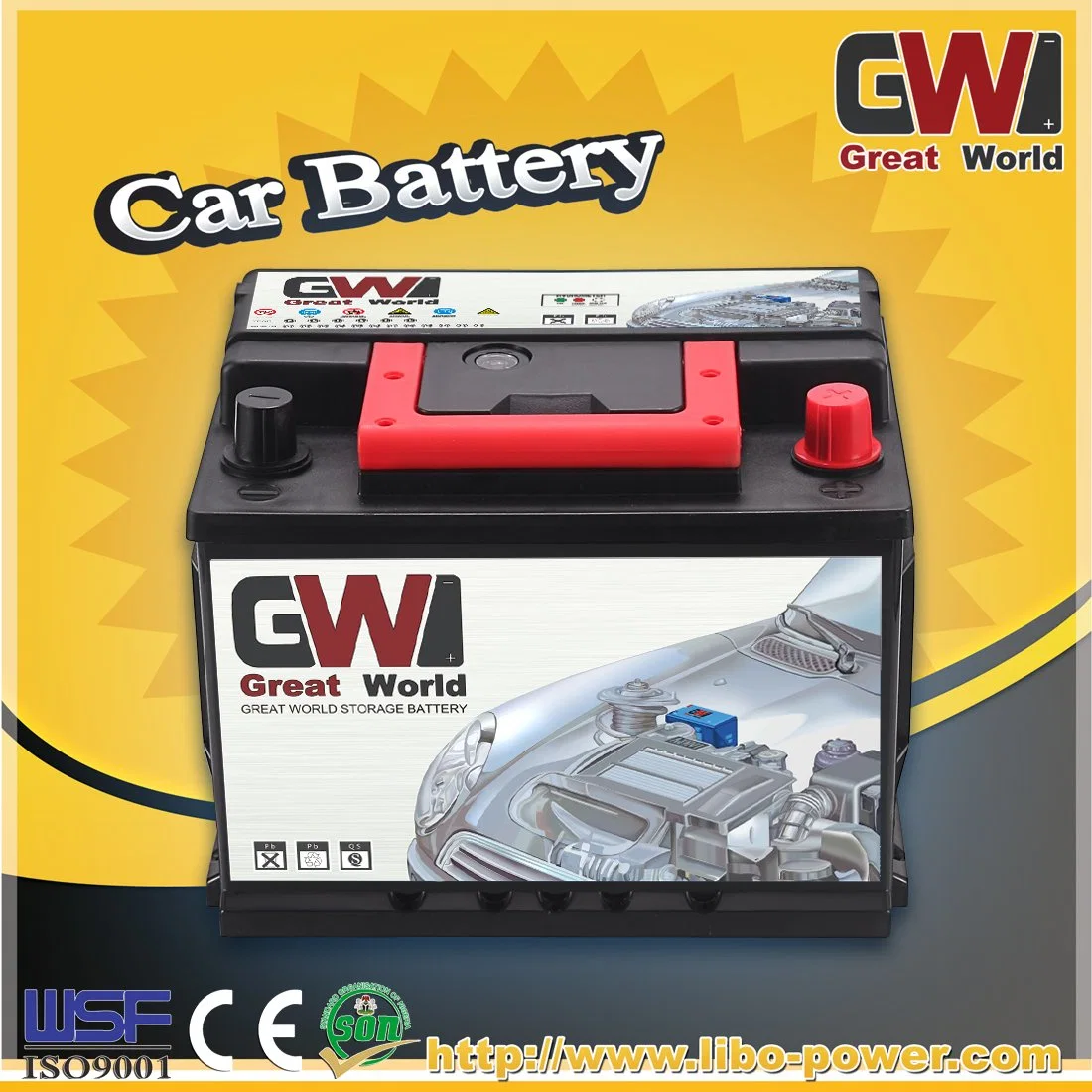 Power Brand Hot Sales Cote d'Ivoire DIN62 Good Quality Auto Battery