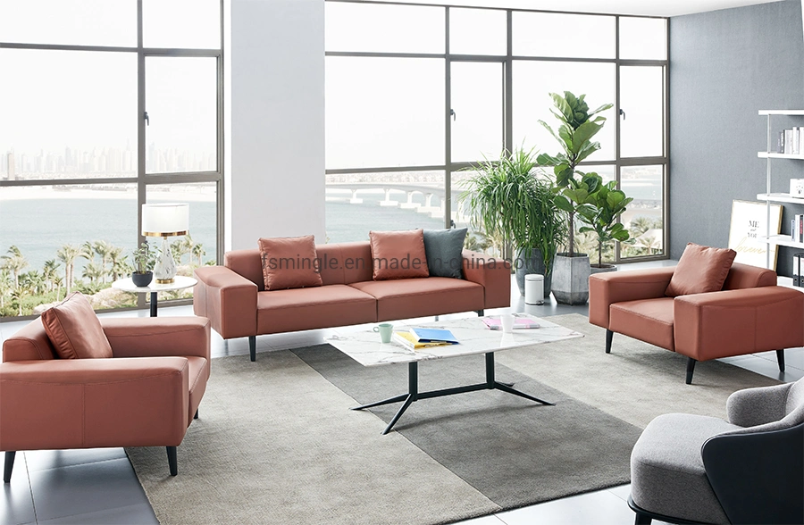 Individuelle Möbel Leder Sofa Couch auf Metall Rahmen Wohnzimmer Möbel