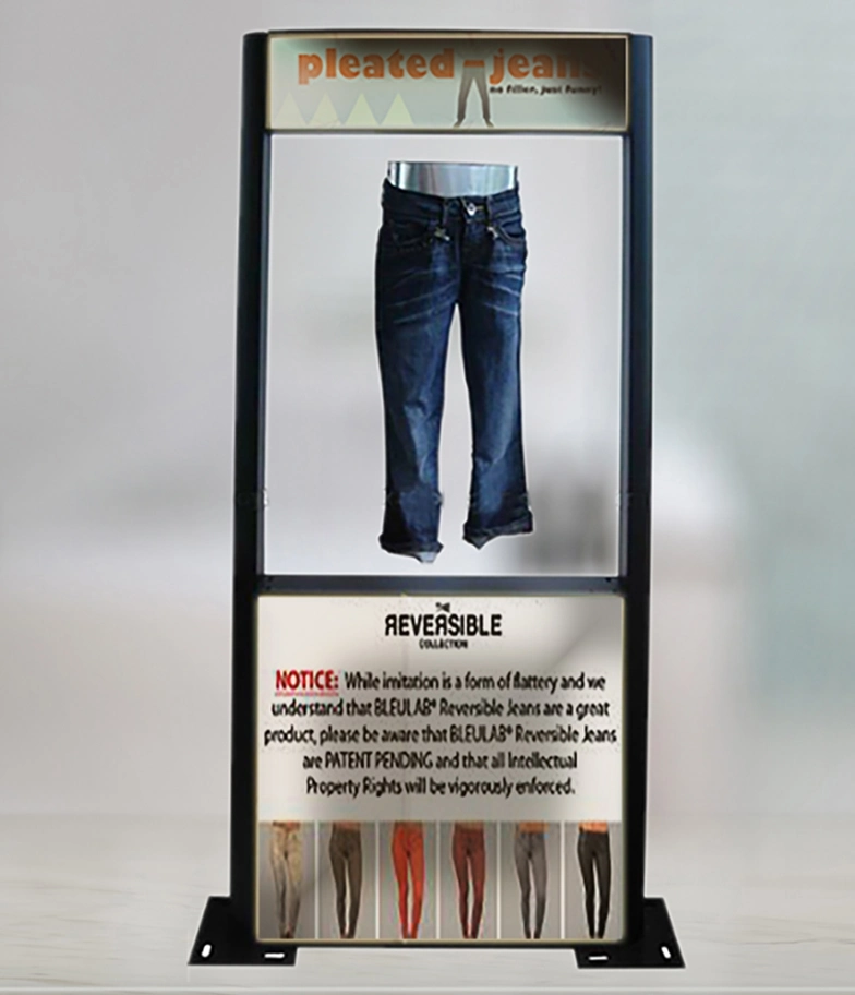 Personalizar la suspensión de 360 de levitación magnética flotante Jean Pantalones Pantalones Soporte de pantalla de la publicidad
