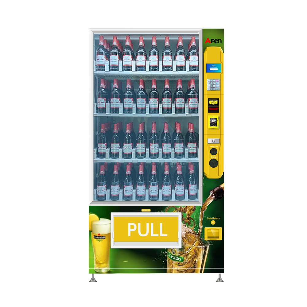 Afen Factory Supply Self Service Can and Bottle Beer Vending Machine with Lift